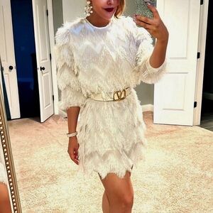 Anthropologie Fringe Shift Mini Dress